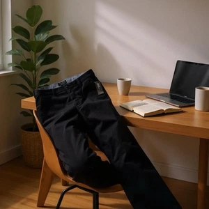 Banana Republic Aiden Chino Pantalones Hombre 38x30 Negro Algodón Nuevo Con Etiquetas - Imagen 1 de 4