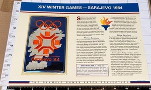 1984 SARAJEVO XIV WINTER GAME OLYMPICS WILLABEE & WARD STAT & PATCH - Bild 1 von 2