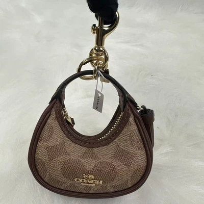 Bolso Coach Mini Carmen encanto en lona exclusiva dorado/bronceado/marrón CBK67 NUEVO CON ETIQUETAS Foto 1 de 4