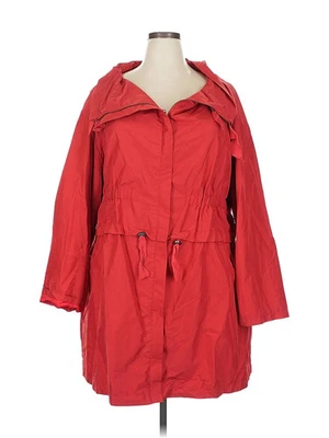 Impermeable rojo para mujer Joan Vass 2X Plus Foto 1 de 4