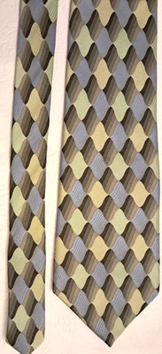 Corbata Arrow USA 1851 100% seda verde, amarillo, azul Foto 1 de 3