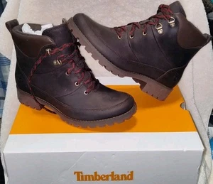 Timberland Stivali donna Ellendale Mid stringati marrone scuro pieno fiore - TAGLIA 8,5 - Foto 1 di 12