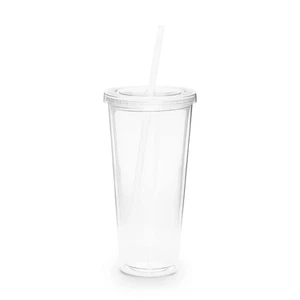 Simple Green Solutions - Acrylic Double Wall Reusable Cups with Lids and Stra... - Bild 1 von 6