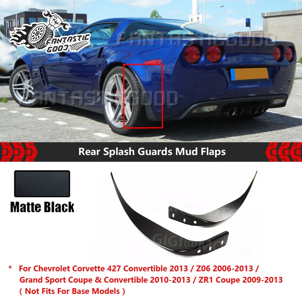 Guardabarros trasero negro mate para Chevy Corvette C6 Z06 ZR1 2006-2013 Foto 1 de 4