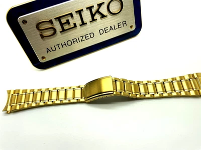 精工男式 20 毫米替换黄色不锈钢通用手表表带 SJW036-20 — 第 1/4 张图片