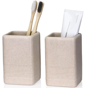 Toothbrush Holders for Bathrooms, 2PCS Resin Bathroom Toothbrush Holder Set T... - Picture 1 of 8