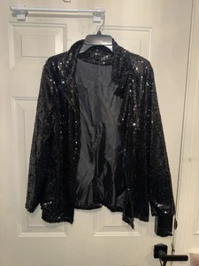 Black sequence blazer Sz Lg (HOME68) - Foto 1 di 2