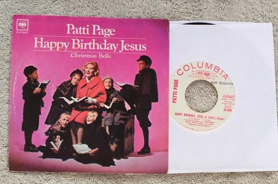 Patti Page  - Happy Birthday Jesus/Christmas Bells -  PROMO Picture Sleeve PS 7" Foto 1 de 2