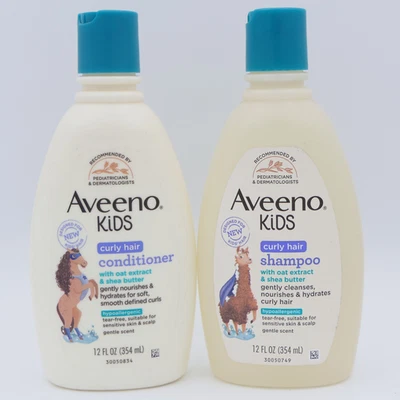 Aveeno Kids Curly Hair Shampoo & Conditioner Set 12 oz Ea Bottle Gentle Scent - Image 1 of 2