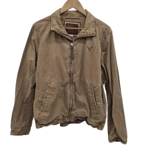 American Eagle Utility Jacket Brown Cotton Workwear Zip-Up Retro Outdoor M - Picture 1 of 14