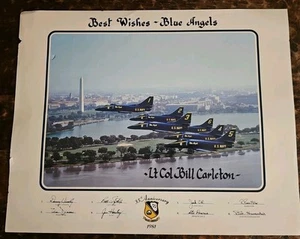 Blue Angels 1981 35th Anniversary Poster SIGNED By Team 16x20 - Picture 1 of 7