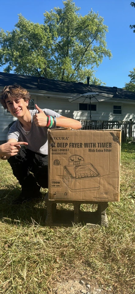 Secura 4L DEEP FRYER with Timer + Extra Filter 1700W  L-DF401B-T  Sealed - Image 1 of 1