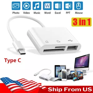 USB C to SD Card Reader Type C Hub Adapter 2TB for MacBook Camera Android Linux - Picture 1 of 10