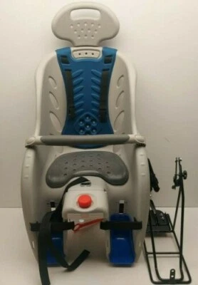 Asiento de bebé PACIFICCYCLE seguridad detrás de bicicleta azul, gris claro Foto 1 de 4