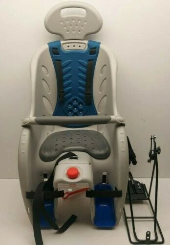 Asiento de bebé PACIFICCYCLE seguridad detrás de bicicleta azul, gris claro Foto 1 de 4