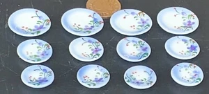 Juego de té para casa de muñecas cerámica azul motivo floral 12 piezas pintado a mano TS21 tumdee - Imagen 1 de 7