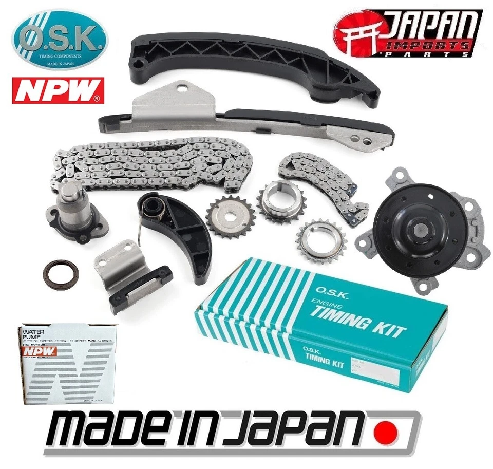 OSK Timing Chain Kit + WP to Corolla 1.8L 09-19 2ZRFE Matrix Scion XD MADE JAPAN - Image 1 of 1