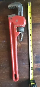 Rigid 14" Heavy Duty Pipe Wrench The Ridge Tool Co Elyria Ohio USA Vintage - Picture 1 of 5