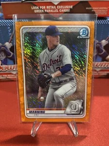🔥2020 Bowman Chrome Prospects Orange Shimmer  20/25 Matt Manning #BCP-229🔥 - Picture 1 of 2