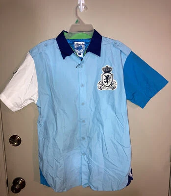 NWT Hama Men's Beaded Bedazzled Sequined Embroidered Button Up Shirt Size Large - Image 1 of 4