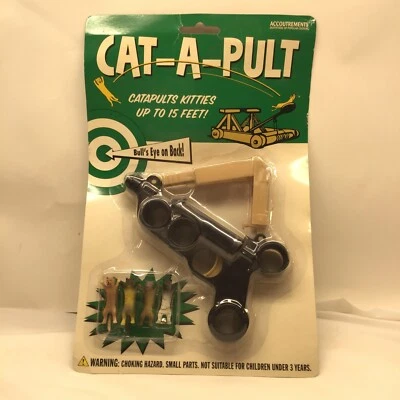 Rare Vtg Cat-A-PULT Game Toy Gag Gift - "Catapults Kitties Up To 15 Feet!" NEW - Image 1 of 4