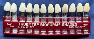 1950s Trubyte Bioform Shades Sample Porcelain Teeth Colors - Picture 1 of 2