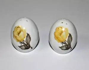 Sango Cotillion Yellow Rose Egg Shaped Salt & Pepper Shaker Set, Japan - Picture 1 of 5