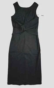 Uniq Dress Womens Small Black Cross Front Bodycon Stretch Formal Classy - Picture 1 of 14