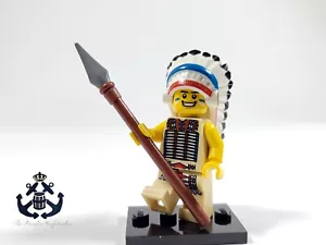 LEGO (COMPLETE) 2011 Minifigure Indian Tribal Chief Series 3 + Spear col03-3 - Picture 1 of 3