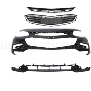 Front Bumper Cover Kit Valance Grille Grill For Chevy Malibu 2016 2017 2018 - Picture 1 of 8