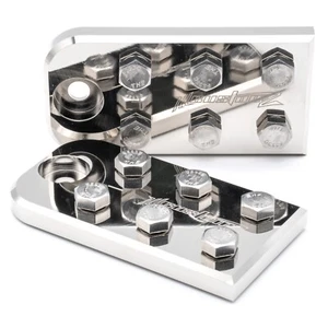Pair ILL Customz 6 Spot Flat Lug Style Battery Terminal Blocks BOLT USE ONLY - Picture 1 of 2