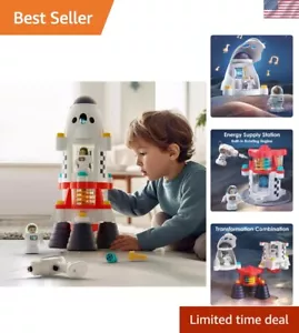 Rocket Space Toys, Kids Spaceship Playset W/Space Shuttle, 2 Astronauts, Educ... - Picture 1 of 7