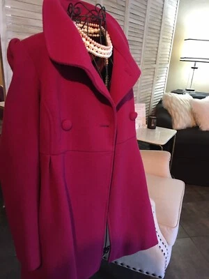 Old Navy Magenta/Fuschia Pea Coat Size XS Excellent Condition - Image 1 of 4