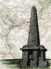 Stoodley Pike Monument Art Print . Pen Drawing Over Map. A4 Unframed