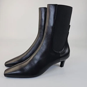 TOTEME Botas Tacón Medio Cuero Negro 50mm Nuevas - Imagen 1 de 11