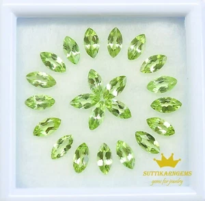 6x3 MM Natural Green Peridot Marquise Cut Loose Gemstone Lot , AAA  Quality - Picture 1 of 3