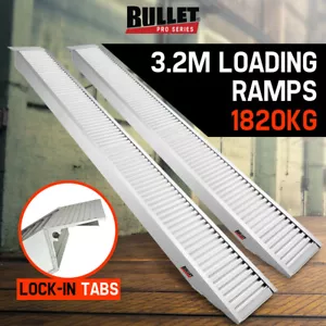 BULLET 2x Aluminium Loading Ramps 1820kg Car Trailer ATV Quad Bike Bobcat - Picture 1 of 8