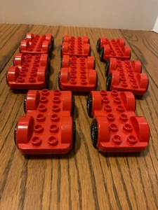 Lego Duplo Car Bases w/fenders 2x6 (8) red - Picture 1 of 2