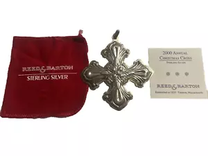 Reed and Barton 2000 Ornamento Croce di Natale Argento Sterling 2000 annuale - Foto 1 di 7