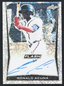 Ronald Acuna Jr Signed 2018 Leaf Flash RC #BA-RA1 (LEAF) - Picture 1 of 2