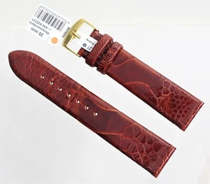 Uhrenarmband Leder 20mm Straußenbein Strauss braun cognac Glanz 20/18 Barington - Bild 1 von 5