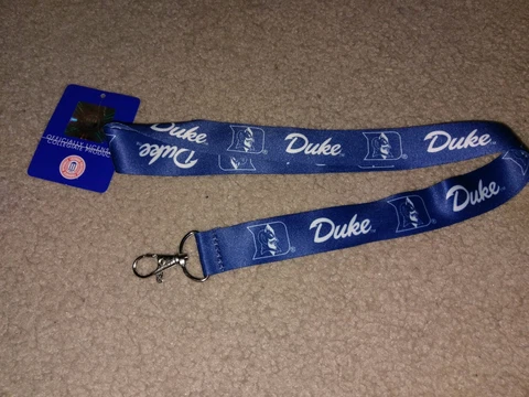 NCAA Duke Blue Devils Blue Lanyard Keychain NWT Free Ship Cover