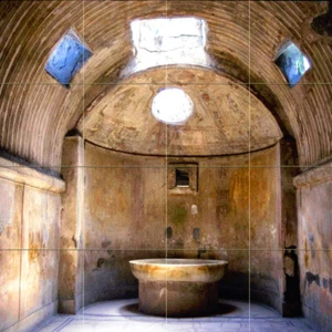 24 x 24 Arte Pompeya Mural Caído Mármol Salpicadero Baño Azulejos #102 - Imagen 1 de 1