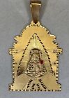 St Barbara Silver 925 Medallion Charm Pendent 14k Plated