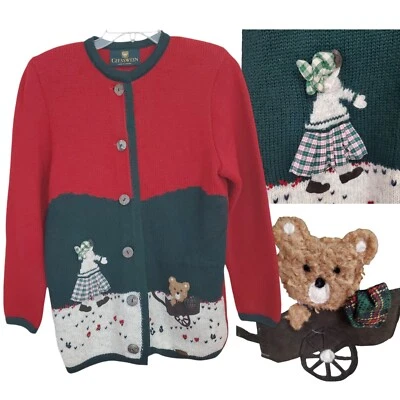 Cárdigan Suéter Giesswein Mujer 38/Pequeño Rojo Lana Novedad Niña Oso de Peluche LEER Foto 1 de 4