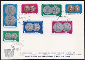 COOK IS 1973 Silver Wedding set on FDC.....................................B4644 - Picture 1 of 1