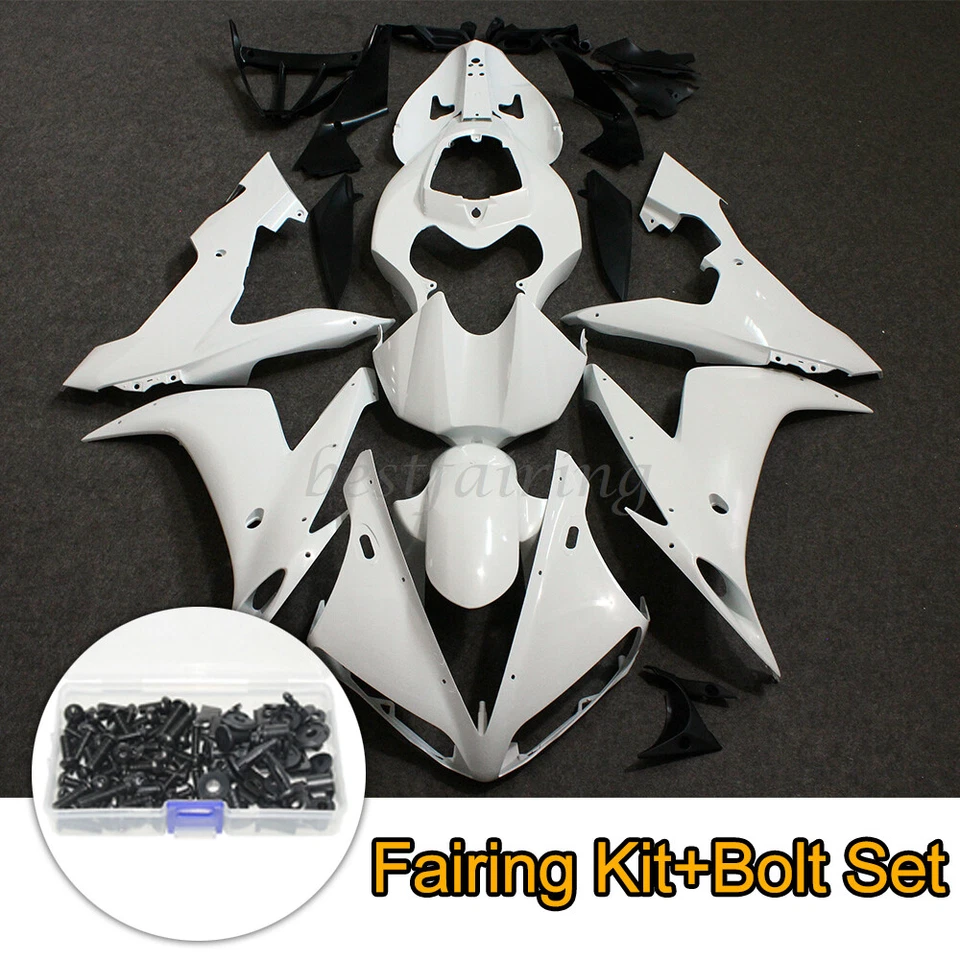 Unpainted Fairing Kit +Bolts for Yamaha YZF R1 2004 2005 2006 ABS Injection Body - Image 1 of 4