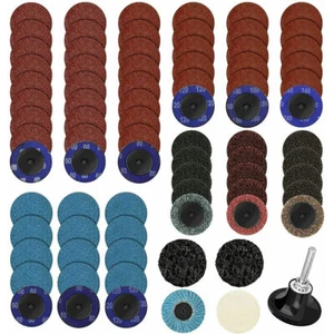 71PCS 2" Roll Lock Sanding Discs Set + 1/4 Holder Die Grinder Pads Polishing Kit - Picture 1 of 10