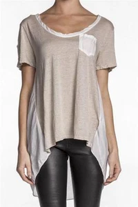 CP Shades Jaci Linen Knit with Cotton Silk Back Top WASH Beige Brown NEW Shirt - Picture 1 of 4