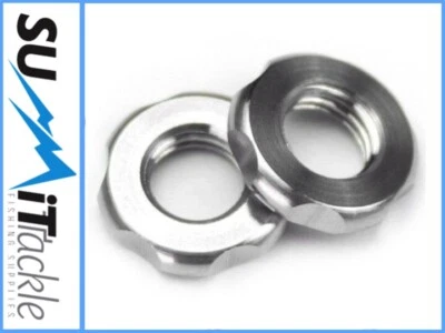 2 x Summit Tackle Sicherungsmuttern Bankstick Buzz Bar Edelstahl 3/8 Gewinde